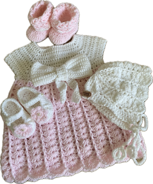 Handmade crochet baby set