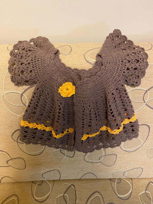 Handmade crochet baby dress