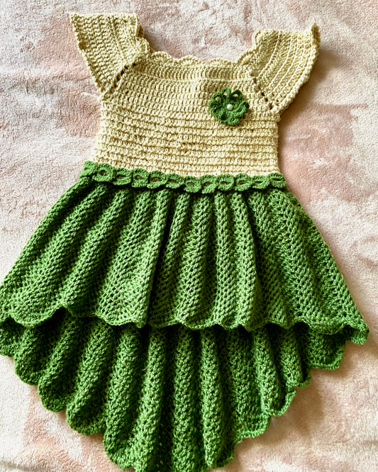 Charming hand-crocheted baby dress